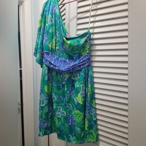 Lilly Pulitzer Niki One Shoulder Romper. Perfect Condition